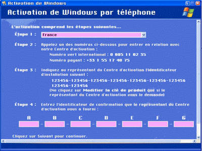 Activation MSI